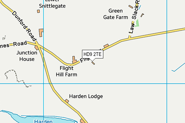 HD9 2TE map - OS VectorMap District (Ordnance Survey)