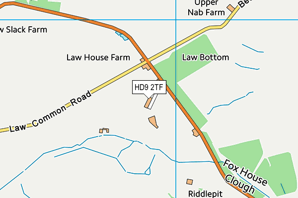 HD9 2TF map - OS VectorMap District (Ordnance Survey)