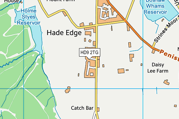 HD9 2TG map - OS VectorMap District (Ordnance Survey)