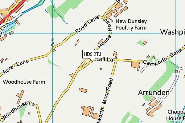 Cartworth Moor Cricket Club map (HD9 2TJ) - OS VectorMap District (Ordnance Survey)