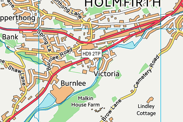 HD9 2TP map - OS VectorMap District (Ordnance Survey)