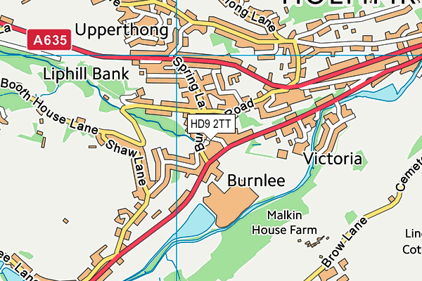 HD9 2TT map - OS VectorMap District (Ordnance Survey)