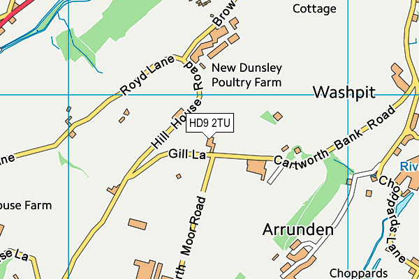 HD9 2TU map - OS VectorMap District (Ordnance Survey)