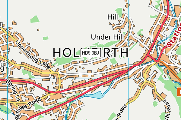 HD9 3BJ map - OS VectorMap District (Ordnance Survey)