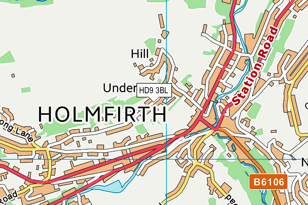 HD9 3BL map - OS VectorMap District (Ordnance Survey)