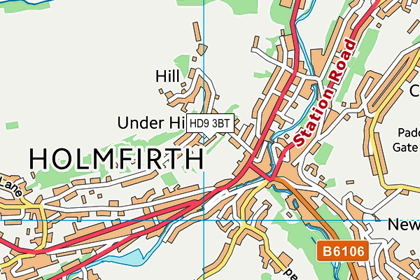 HD9 3BT map - OS VectorMap District (Ordnance Survey)