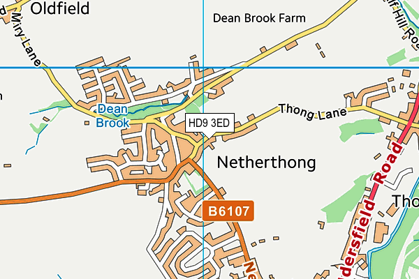 HD9 3ED map - OS VectorMap District (Ordnance Survey)