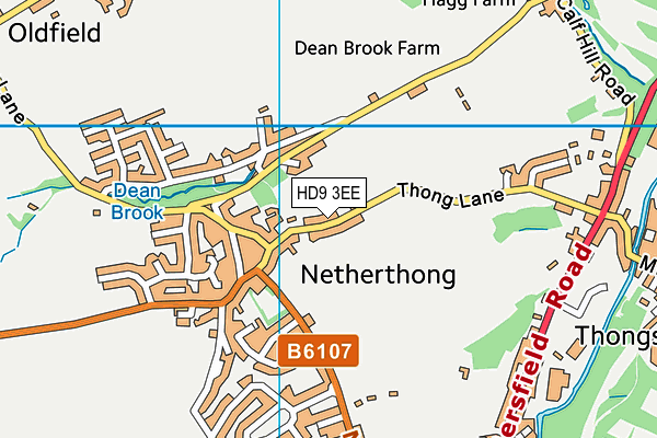 HD9 3EE map - OS VectorMap District (Ordnance Survey)