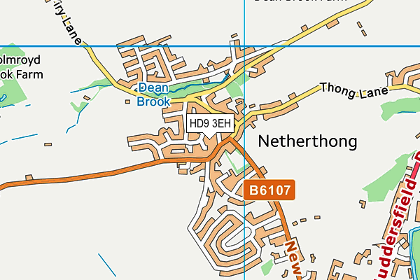HD9 3EH map - OS VectorMap District (Ordnance Survey)