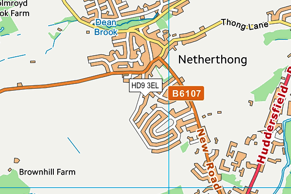 HD9 3EL map - OS VectorMap District (Ordnance Survey)