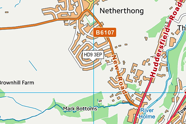 HD9 3EP map - OS VectorMap District (Ordnance Survey)
