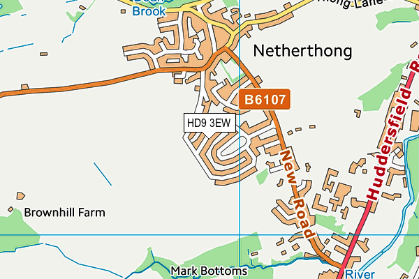 HD9 3EW map - OS VectorMap District (Ordnance Survey)