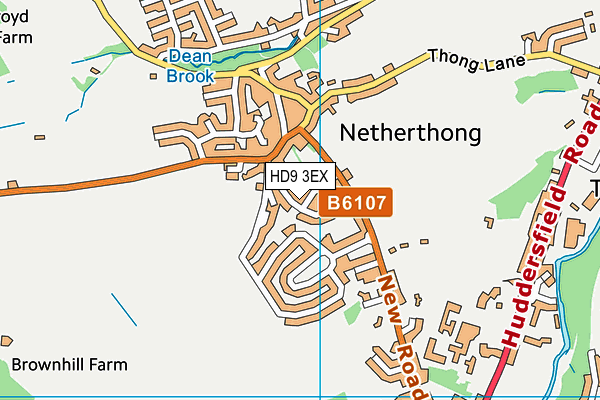 HD9 3EX map - OS VectorMap District (Ordnance Survey)