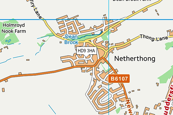 HD9 3HA map - OS VectorMap District (Ordnance Survey)