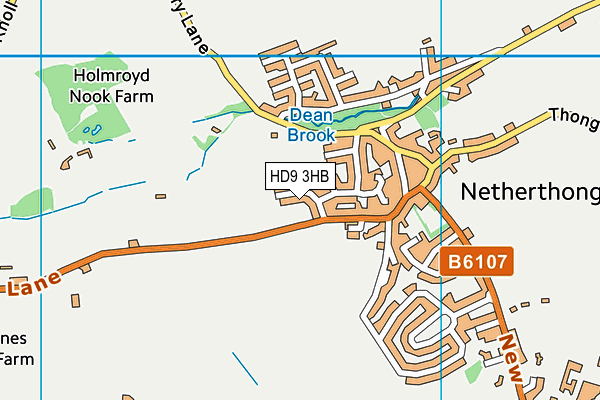 HD9 3HB map - OS VectorMap District (Ordnance Survey)