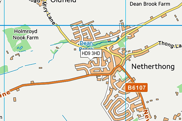 HD9 3HD map - OS VectorMap District (Ordnance Survey)