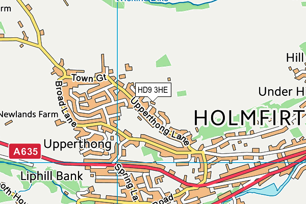 HD9 3HE map - OS VectorMap District (Ordnance Survey)