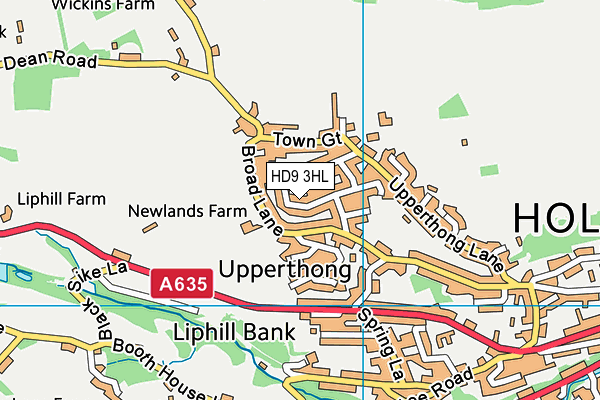 HD9 3HL map - OS VectorMap District (Ordnance Survey)