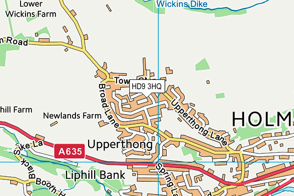 HD9 3HQ map - OS VectorMap District (Ordnance Survey)