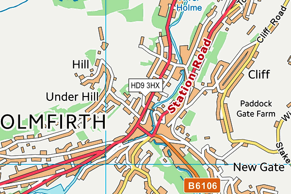 HD9 3HX map - OS VectorMap District (Ordnance Survey)