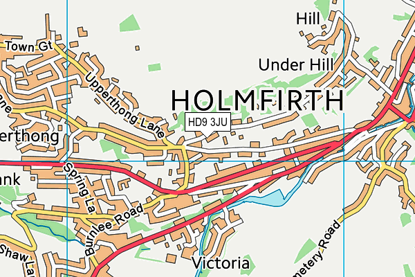 HD9 3JU map - OS VectorMap District (Ordnance Survey)