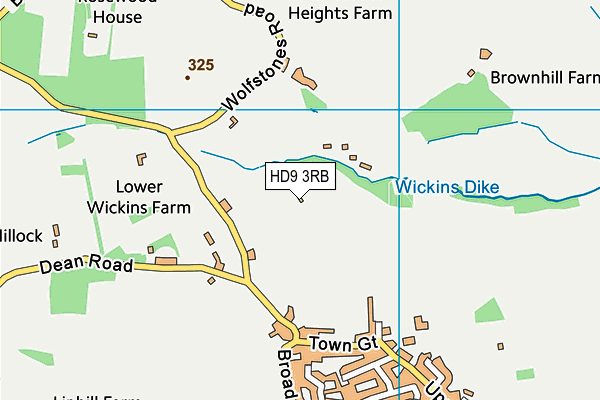 HD9 3RB map - OS VectorMap District (Ordnance Survey)