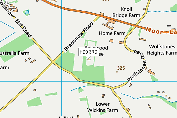 HD9 3RD map - OS VectorMap District (Ordnance Survey)