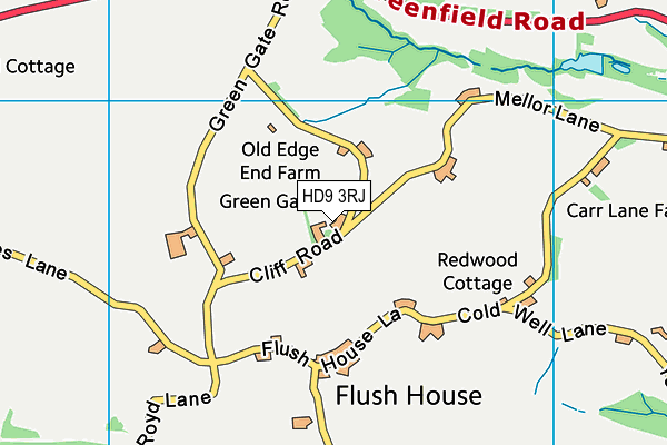 HD9 3RJ map - OS VectorMap District (Ordnance Survey)