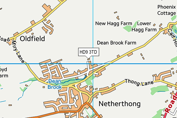 HD9 3TD map - OS VectorMap District (Ordnance Survey)