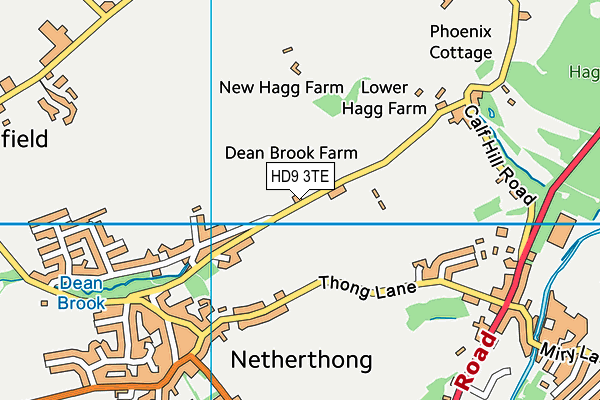 HD9 3TE map - OS VectorMap District (Ordnance Survey)