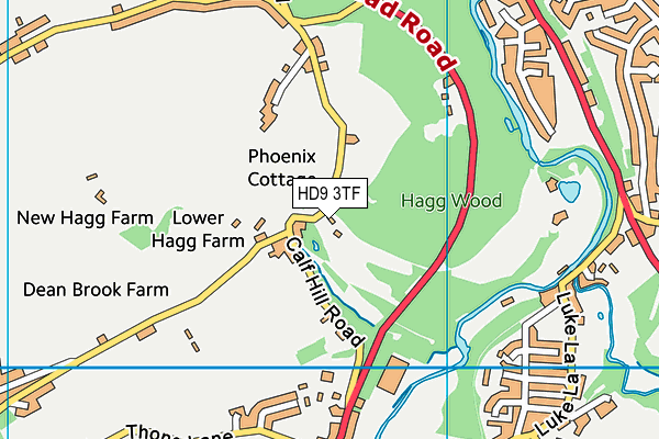 HD9 3TF map - OS VectorMap District (Ordnance Survey)