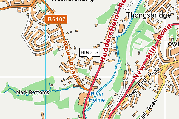 HD9 3TS map - OS VectorMap District (Ordnance Survey)