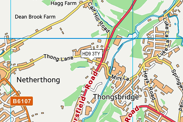 HD9 3TY map - OS VectorMap District (Ordnance Survey)