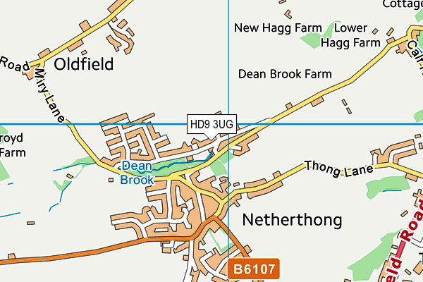 HD9 3UG map - OS VectorMap District (Ordnance Survey)