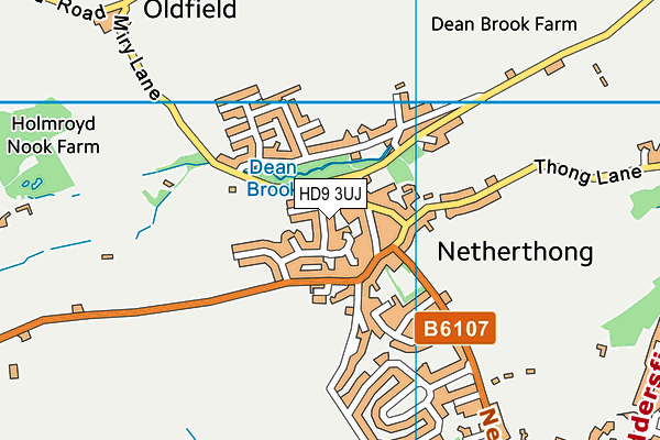 HD9 3UJ map - OS VectorMap District (Ordnance Survey)