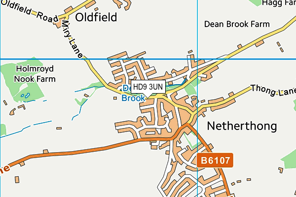 HD9 3UN map - OS VectorMap District (Ordnance Survey)