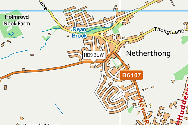 HD9 3UW map - OS VectorMap District (Ordnance Survey)