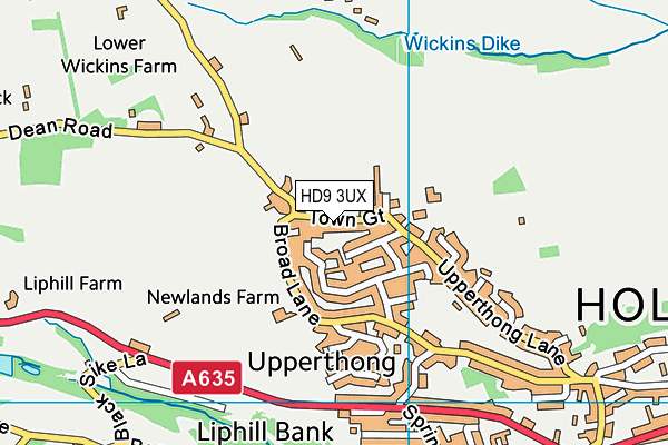 HD9 3UX map - OS VectorMap District (Ordnance Survey)