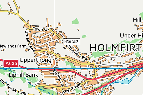 HD9 3UZ map - OS VectorMap District (Ordnance Survey)