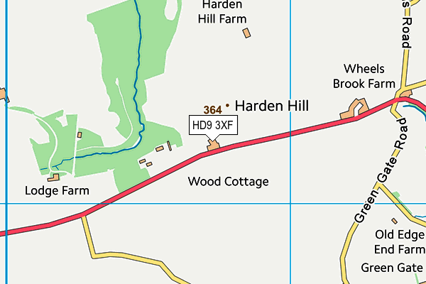 HD9 3XF map - OS VectorMap District (Ordnance Survey)