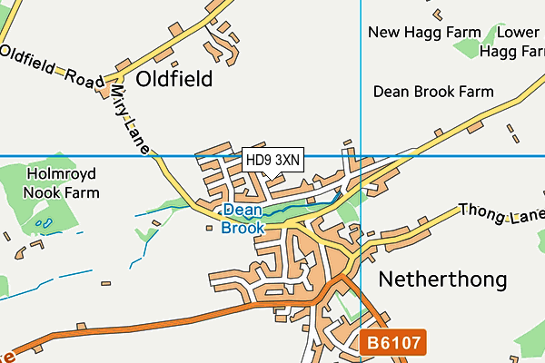 HD9 3XN map - OS VectorMap District (Ordnance Survey)