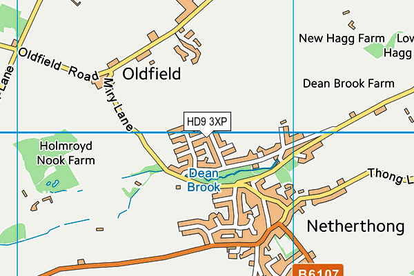 HD9 3XP map - OS VectorMap District (Ordnance Survey)