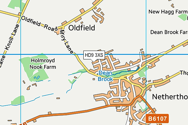 HD9 3XS map - OS VectorMap District (Ordnance Survey)