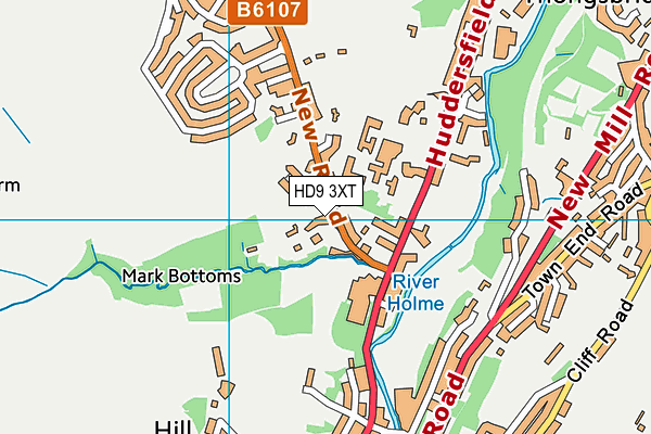HD9 3XT map - OS VectorMap District (Ordnance Survey)