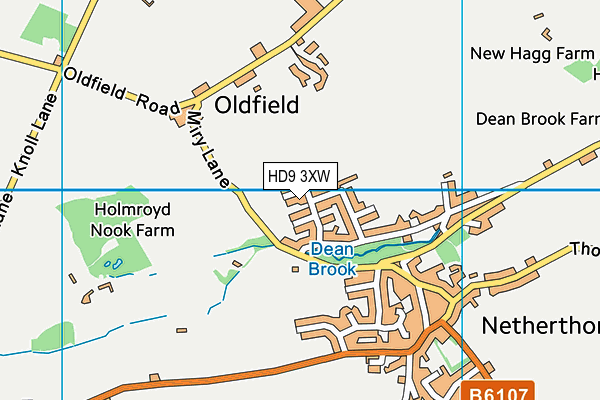 HD9 3XW map - OS VectorMap District (Ordnance Survey)