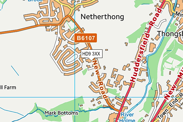 HD9 3XX map - OS VectorMap District (Ordnance Survey)