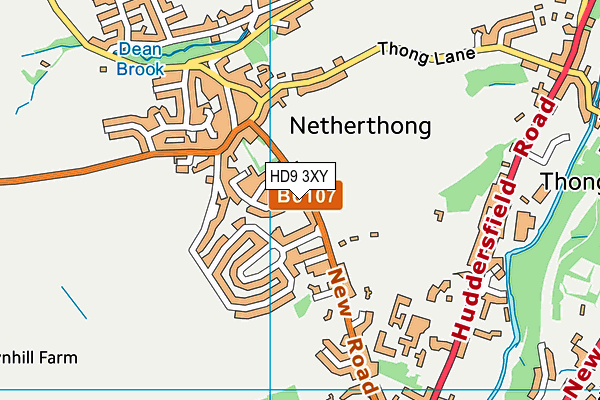 HD9 3XY map - OS VectorMap District (Ordnance Survey)