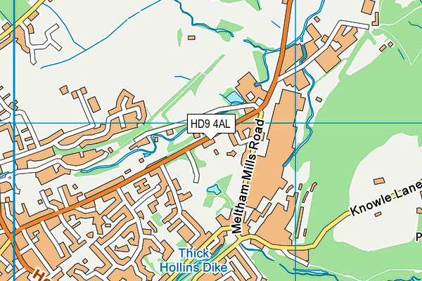 HD9 4AL map - OS VectorMap District (Ordnance Survey)