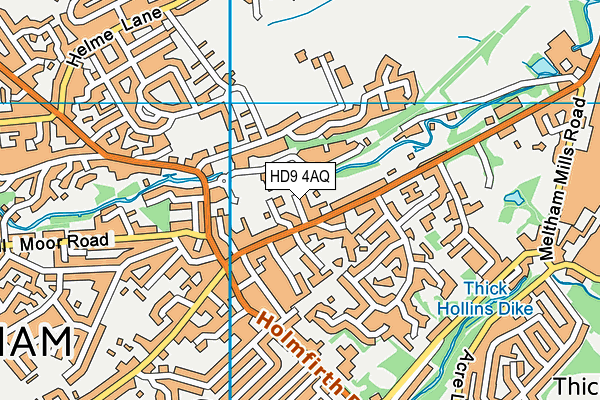 HD9 4AQ map - OS VectorMap District (Ordnance Survey)