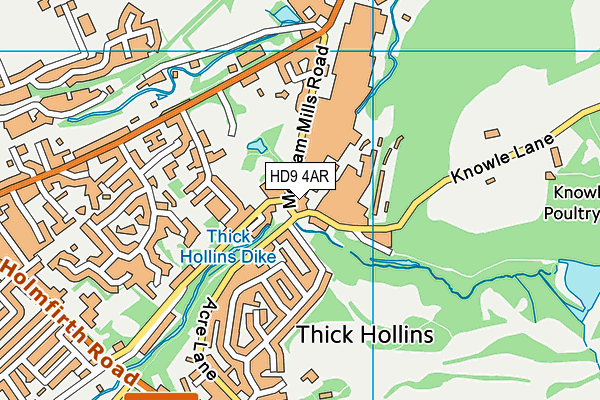 HD9 4AR map - OS VectorMap District (Ordnance Survey)